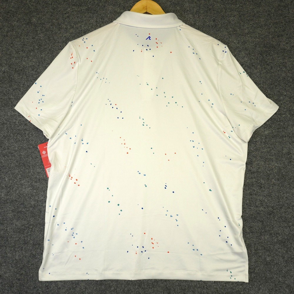 NEW Redvanly Hanson Polo Mens XL White Paint Splatter Performance Golf Shirt - Picture 8 of 9